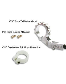CNC 6mm Tail Motor Mount w/Delrin Protection (Silver) - mCP X/mSR/X MCP X862-S