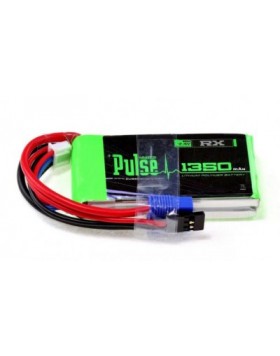 PULSE LIPO 1350mAh 7.4V RX JR and EC3 PLURX-13502