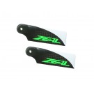 ZHT-070G - ZEAL Carbon Fiber Tail Blades 70mm (Green) - Goblin 380