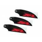 ZEAL 3-blade Carbon Fiber Tail Blades 115mm (Neon Orange)