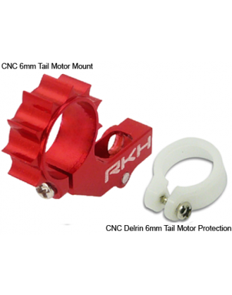 CNC 6mm Tail Motor Mount w/Delrin Protection (Red) - mCP X/mSR/X