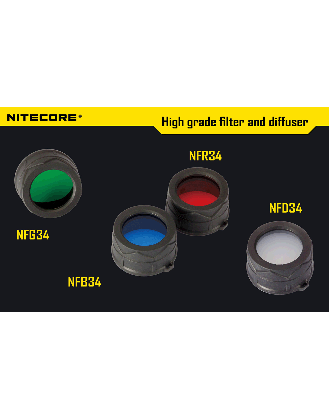 NiteCore NFR34 Red Filter for 34mm Head Diameter Flashlights