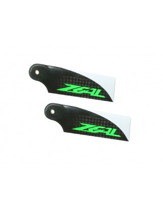 ZHT-070G - ZEAL Carbon Fiber Tail Blades 70mm (Green) - Goblin 380