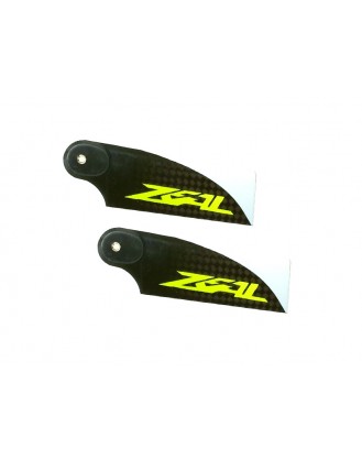ZHT-070Y - ZEAL Carbon Fiber Tail Blades 70mm (Yellow) - Goblin 380
